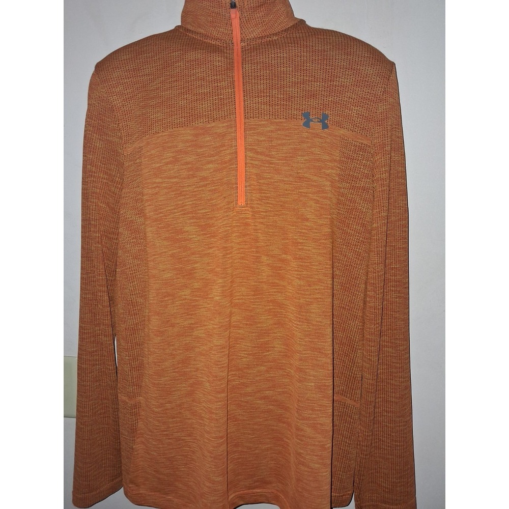 Under Armour Men's Shirt Size L Burnt Orange 1/4 Zip Pullover NWOT